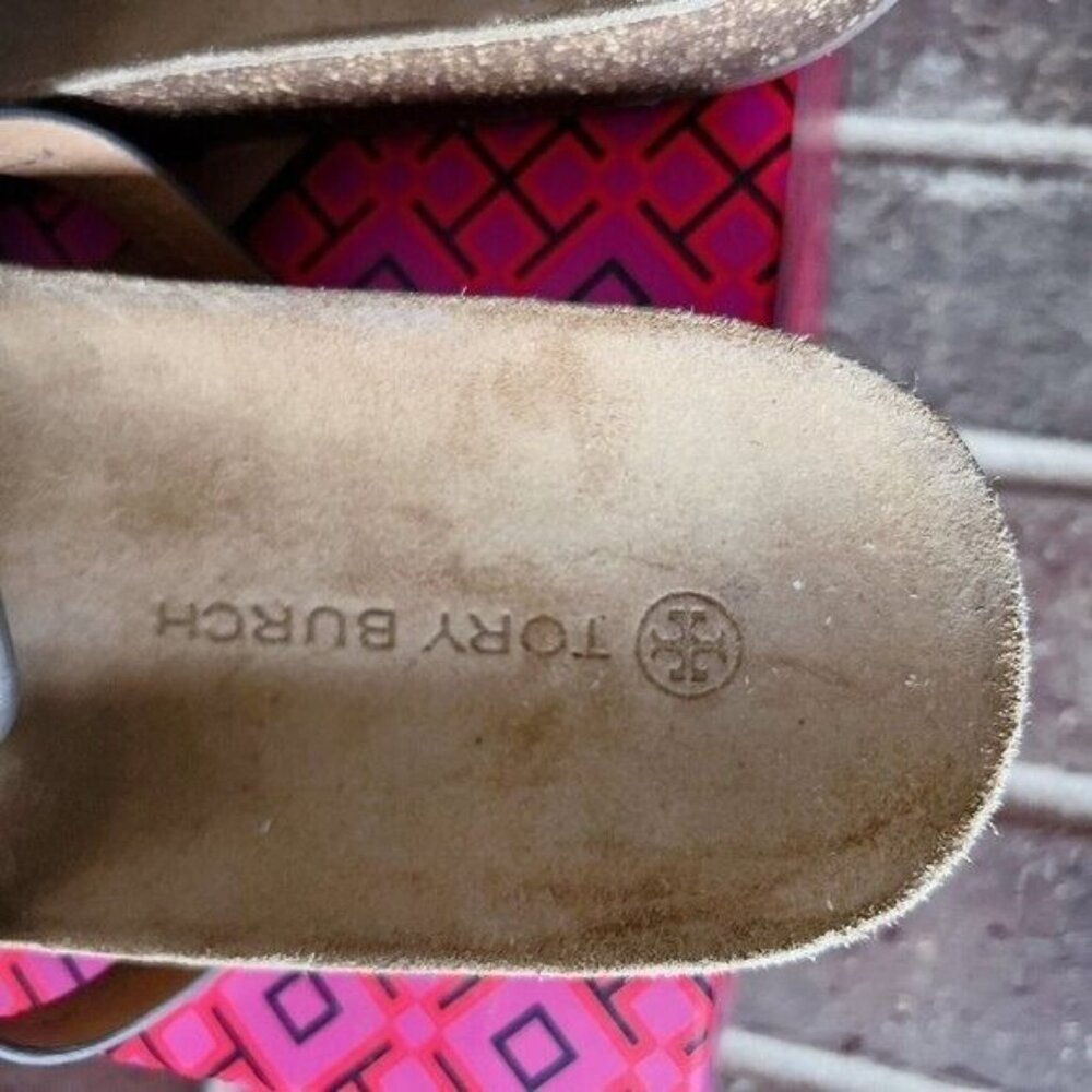 Tory Burch Miller Cloud Thong Flat Sandals Spark Gold Leather Womens US 8 - Picture 6 of 8